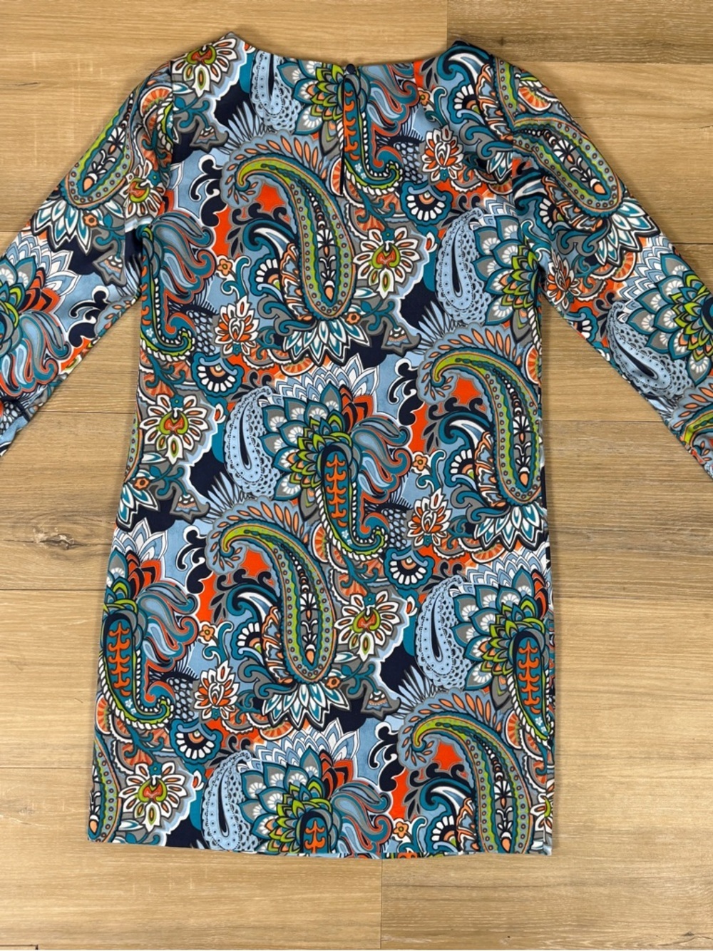 J .Crew Factory Blue Orange Jules Moonglow Gallery Shift Dress | Size 00 Petite - Picture 3 of 5